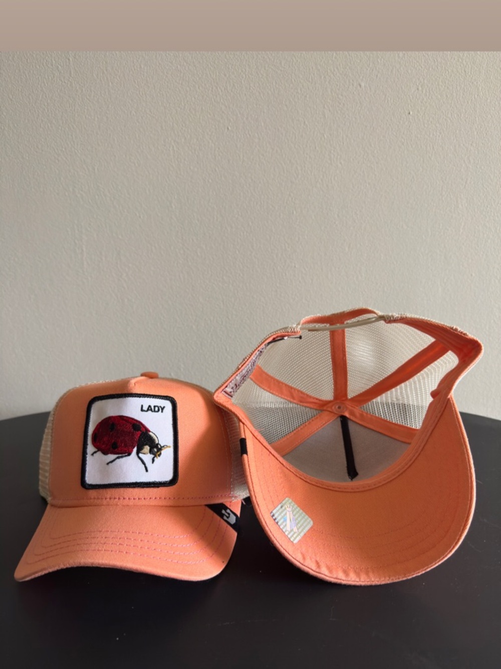 Goorin Bros Orange Ladybug Patch Trucker Hat